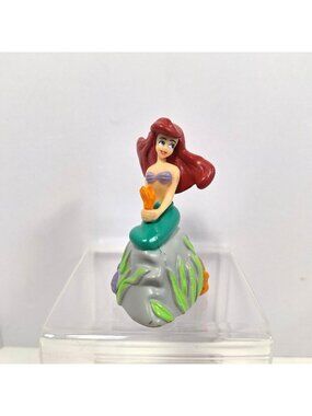 Disney Ariel Little Mermaid PVC Figurine Cake Topper Sitting on Rock
